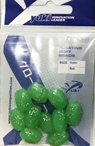 Yuki Floating Soft Beads green glow Gr. L